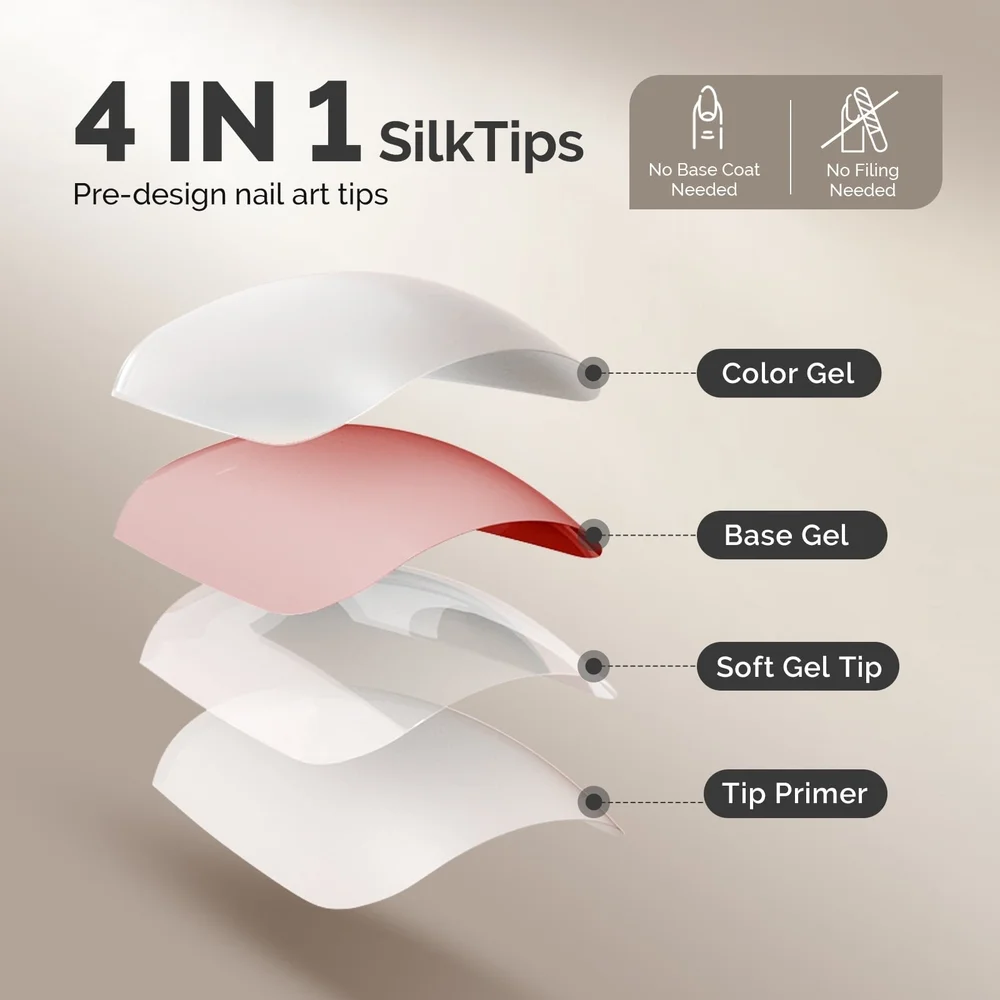 Pink & White French Press-On Nail Tips - 160 Pack - Picture 2 of 3